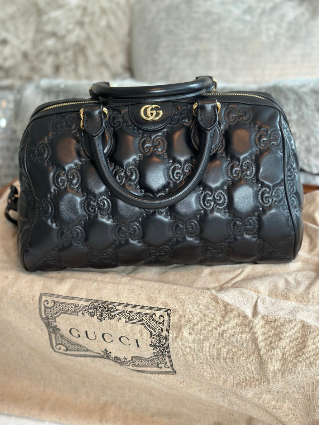 Gucci GG Matelassé Medium Bowler Bag