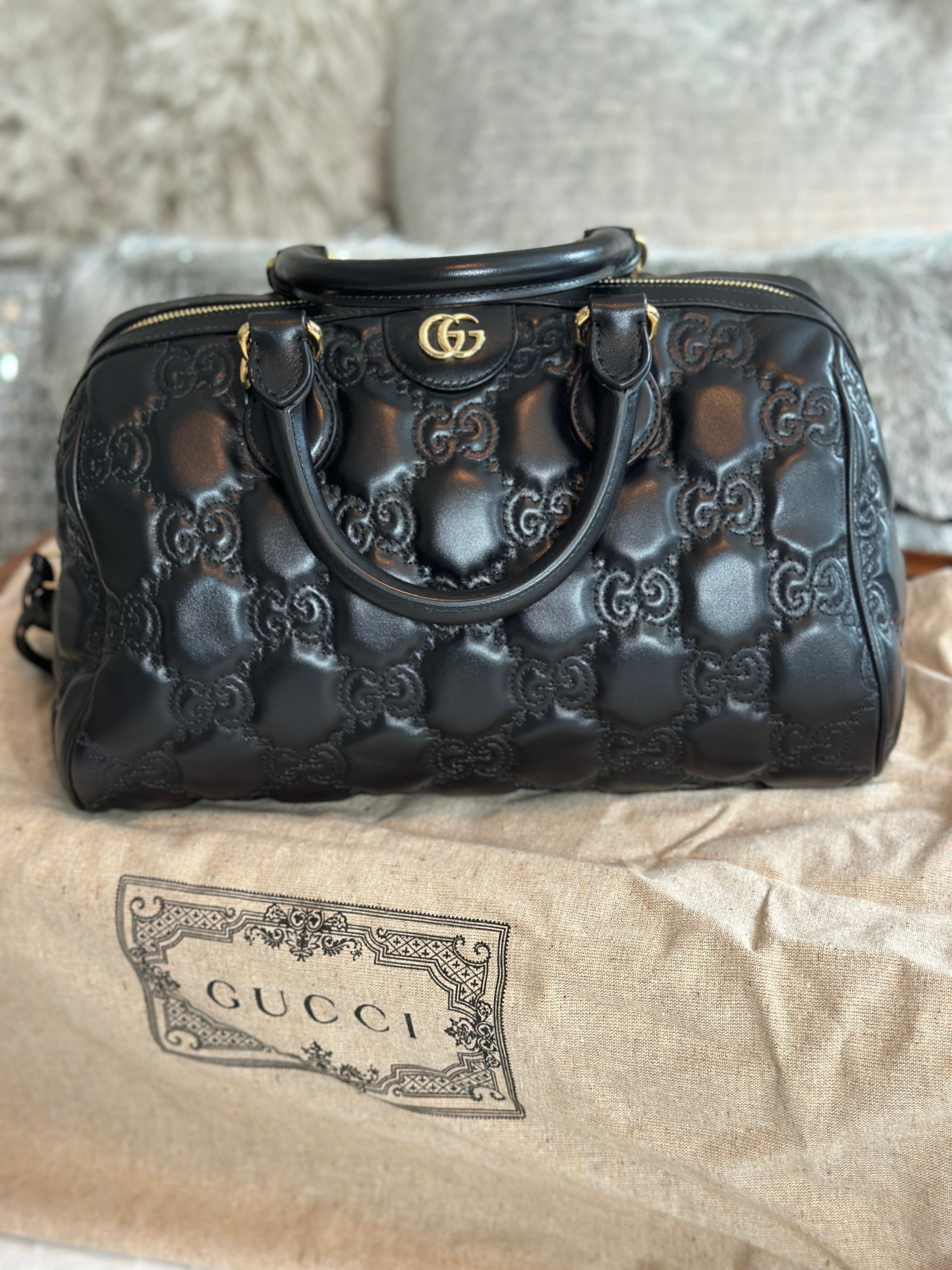 Gucci GG Matelassé Medium Bowler Bag