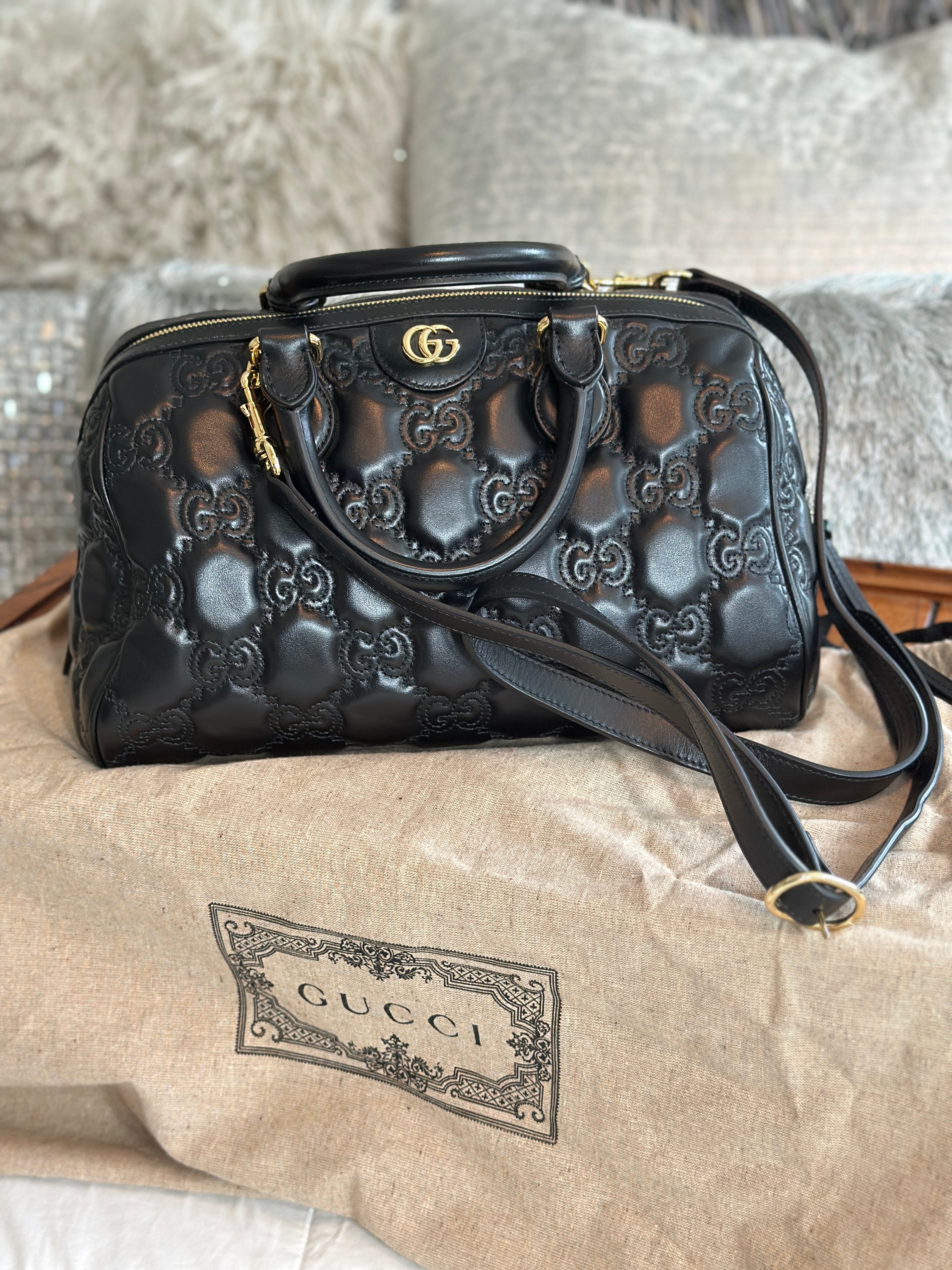 Gucci GG Matelassé Medium Bowler Bag