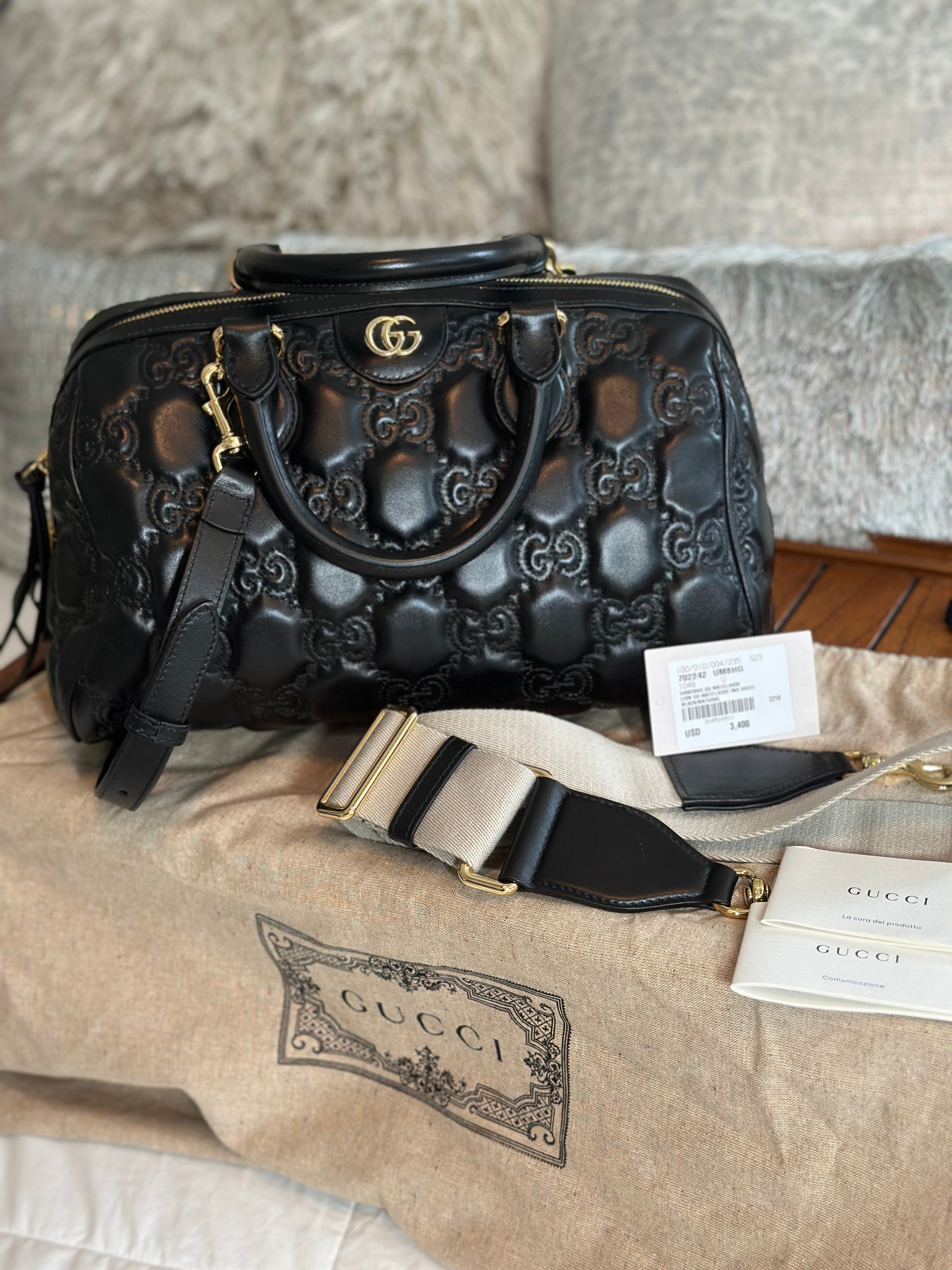 Gucci GG Matelassé Medium Bowler Bag